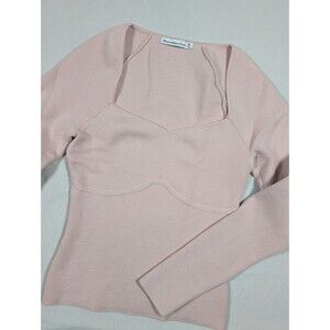 Abercrombie & Fitch Womens Medium Pink  Sweetheart Form Fitting Sweater Stretch